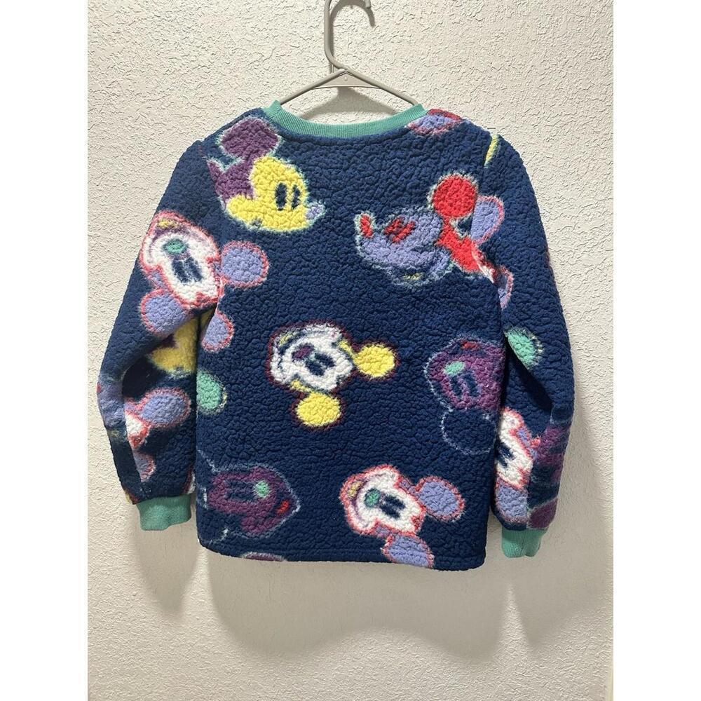 Disney Parks Japan Kids Mickey Mouse Fleece Sweatshirt Size L Navy Soft Fuzzy